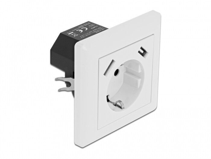 DeLOCK 11473 stikkontakt 2 x USB + CEE 7/3 Hvid