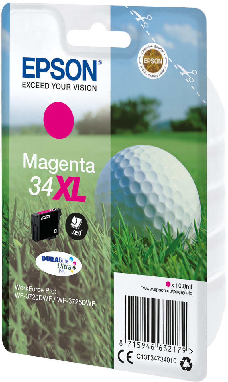 Epson Golf ball 34XL golfbold DURABrite Ultra enkeltpakke magenta blæk