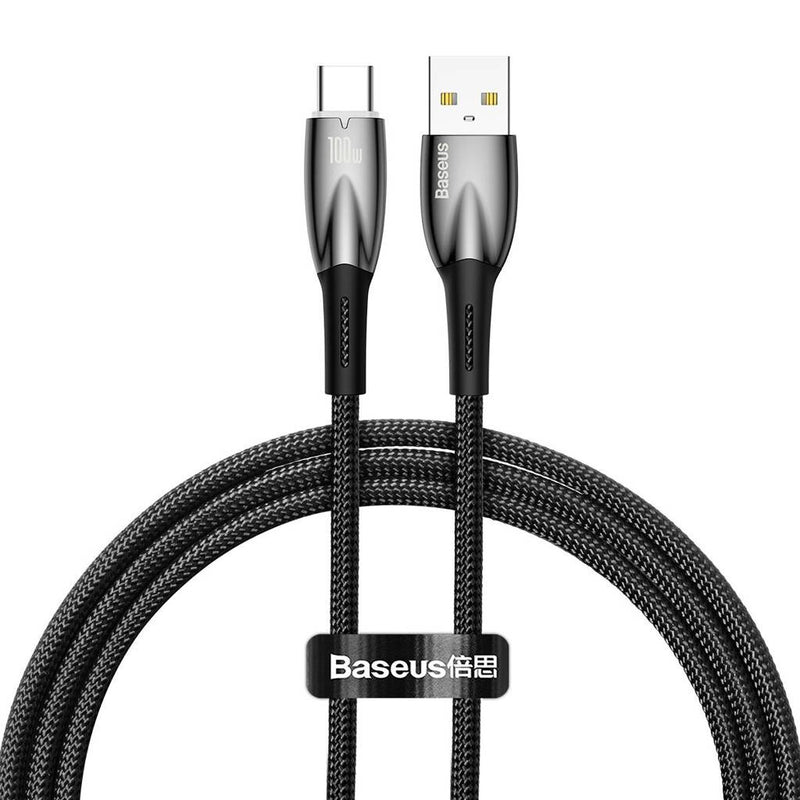 Baseus Glimmer USB-kabel USB 2.0 1 m USB A USB C 480 Gbit/sek. Sort