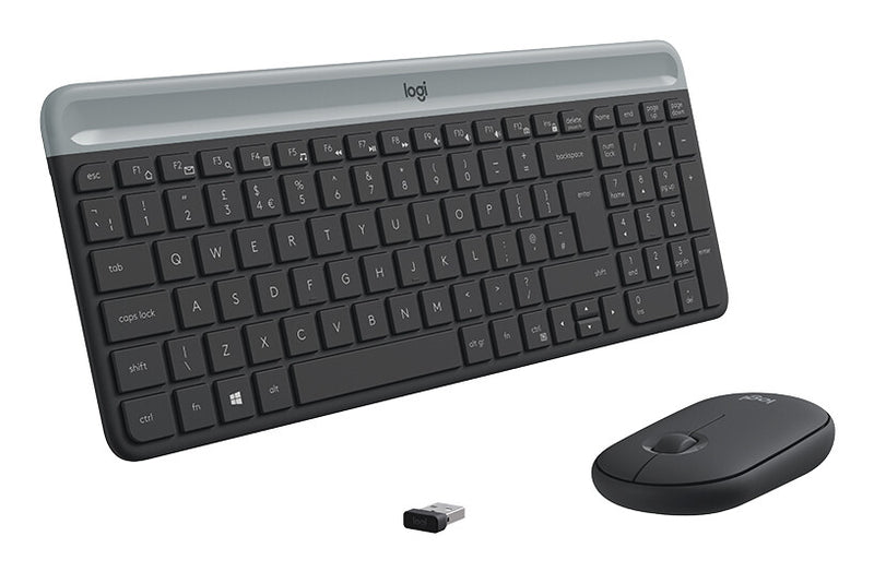 Logitech 920-009204 tastatur Mus inkluderet Universel RF trådløst QWERTY US International Grafit