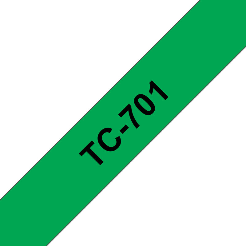Brother TC-701 etiketbånd Sort på grøn