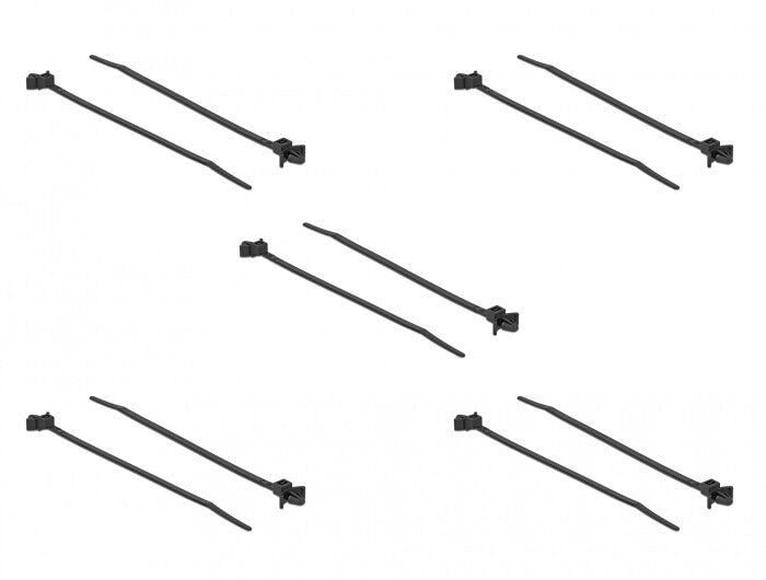 DeLOCK 18895 kabelsamler Udløselig kabelbinder Nylon Sort 10 stk