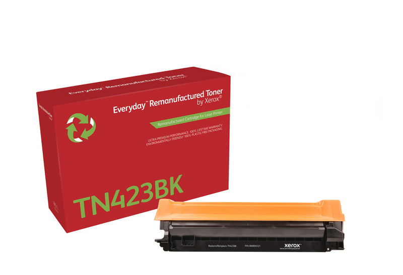 Everyday™ sprt Remanufactured Toner by Xerox compatible with Brother TN423BK, Høj kapacitet