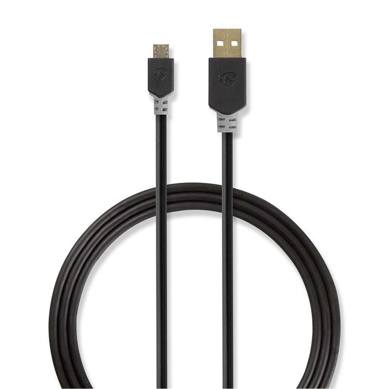 Nedis CCBW60500AT10 USB-kabel USB 2.0 1 m USB A Micro-USB B 0,48 Gbit/sek. Anthracit