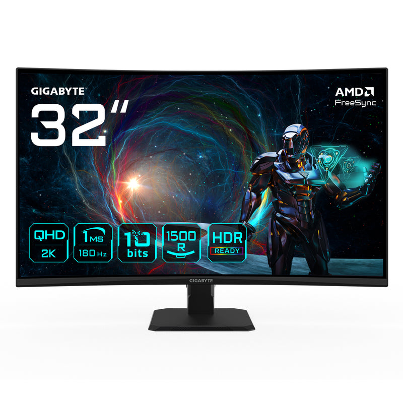 GIGABYTE GS32QCA computerskærm 80 cm (31.5") 2560 x 1440 pixel Quad HD LED Sort