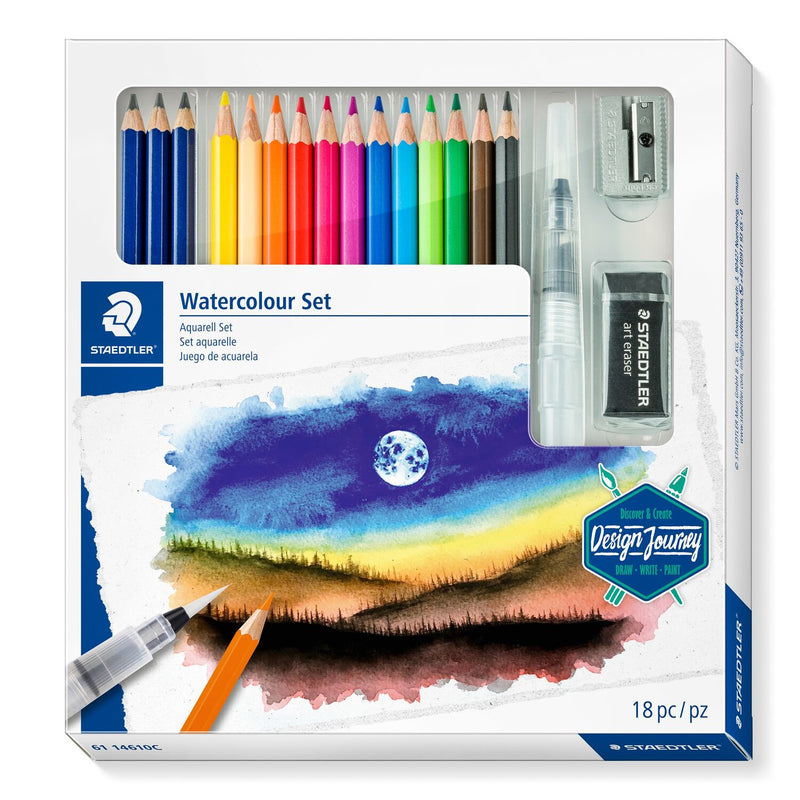 Staedtler 146 10C Sort, Blå, Bordeaux, Brun, Grøn, Lyse Blå, Lysegrøn, Mauve, Orange, Fersken, Rød, Gul 15 stk