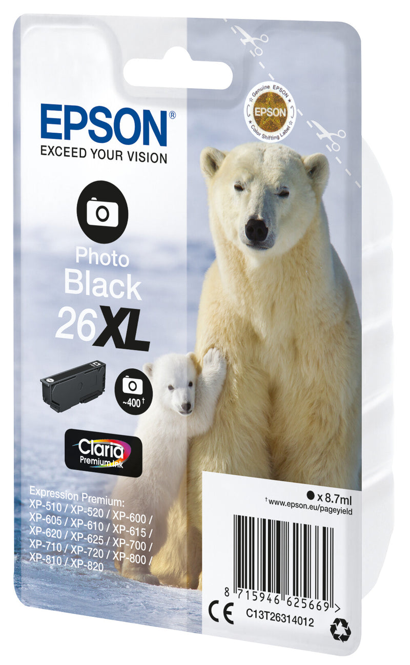 Epson Polar bear C13T26314022 blækpatron 1 stk Original Foto sort