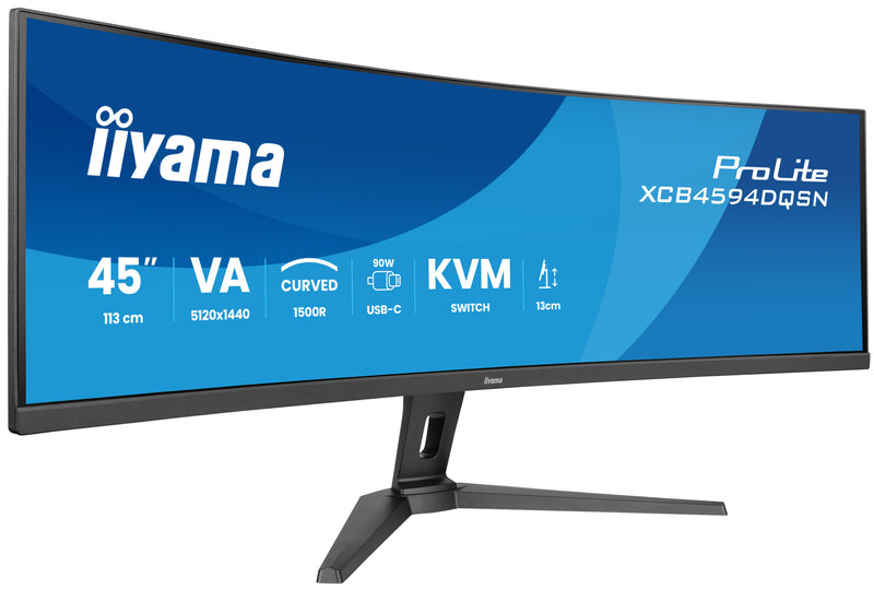 iiyama G-MASTER 45"LCD Curved Bus. UWQHD computerskærm 113 cm (44.5") 5120 x 1440 pixel Dual QHD LED Sort