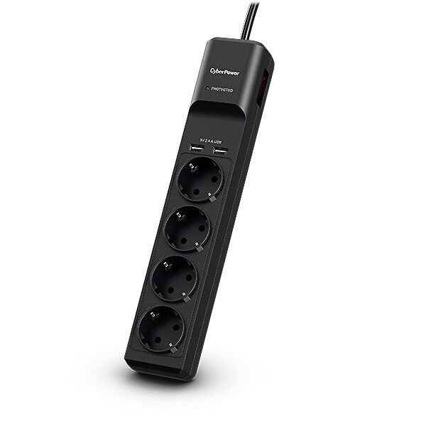 CyberPower P0420SUD0-DE overspændingsbeskytter Sort 4 AC stikkontakt(er) 200 - 250 V 1,8 m
