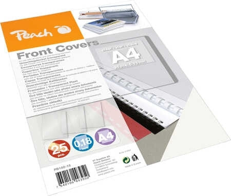 Peach PB100-15 omslag til papirindbinding A4 Transparent 25 stk