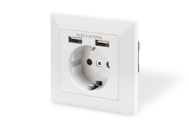 Digitus DA-70613 stikkontakt 2x USB Hvid