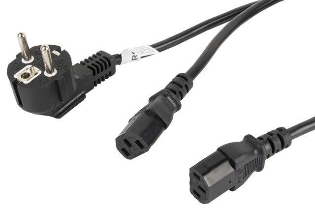 Lanberg CA-C13C-13CC-0018-BK el-ledning Sort 2 m C13 forbinder CEE7/7