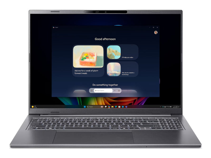 Acer Aspire 16 AI A16-52M-75LW Intel Core Ultra 7 258V Laptop 40,6 cm (16") WUXGA+ 32 GB LPDDR5x-SDRAM 1 TB SSD Wi-Fi 7 (802.11be) Windows 11 Home Tysk Grå