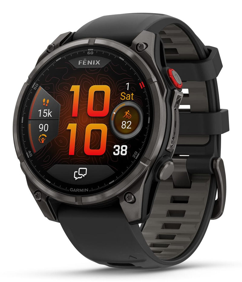 Garmin fēnix 8 Pro 3,56 cm (1.4") AMOLED 47 mm Digital 454 x 454 pixel Berøringsskærm Grå Wi-Fi GPS (satellit)
