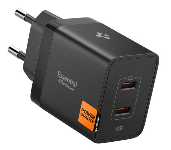 Spigen Essential EE472EU Universel Sort Vekselstrøm Hurtig opladning Indendørs