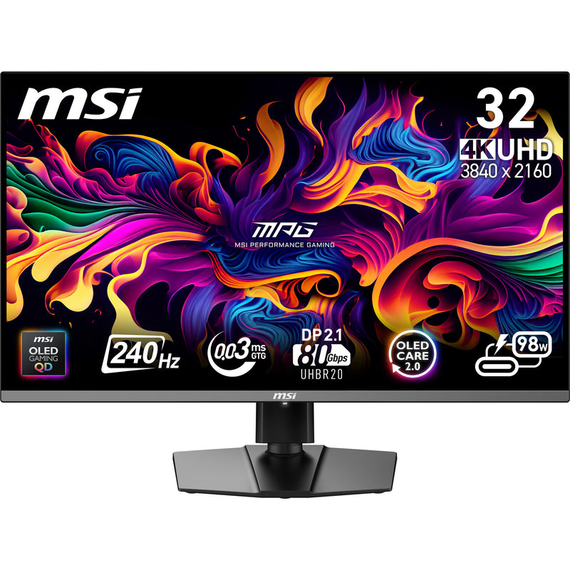MSI MPG 322URX QD-OLED computerskærm 80 cm (31.5") 3840 x 2160 pixel 4K Ultra HD Sort