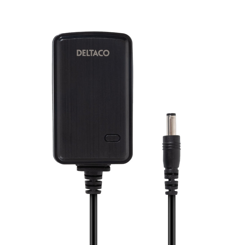 Deltaco Strømforsyning 12V DC/2A, sort