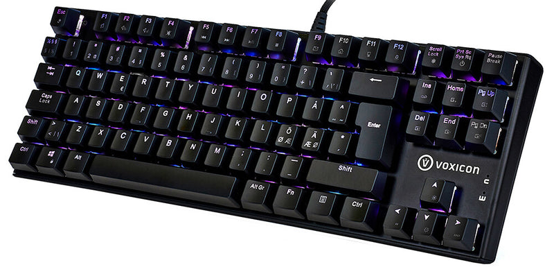 Voxicon Gr8-10 tastatur Spil USB QWERTY Nordisk Sort