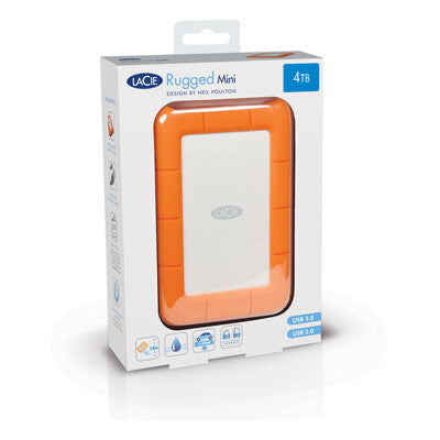 LaCie Rugged Mini ekstern harddisk 2 TB 5400 rpm Micro-USB B 3.2 Gen 1 (3.1 Gen 1) Orange, Sølv