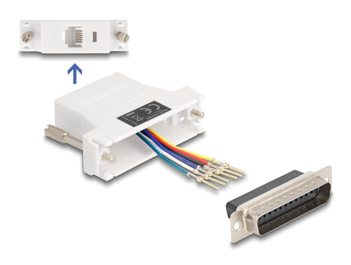 DeLOCK 67093 kabel kønsskifter D-Sub 25 RJ12 Sort