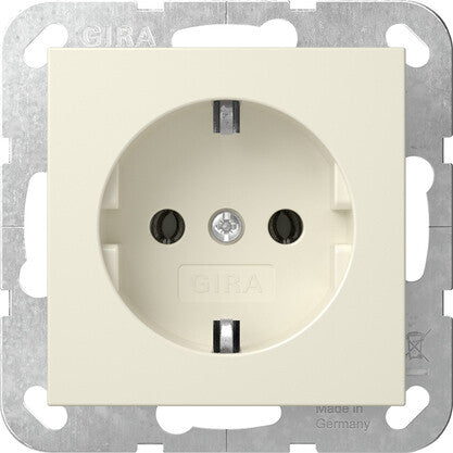GIRA System 55 stikkontakt Schuko Cremefarvet