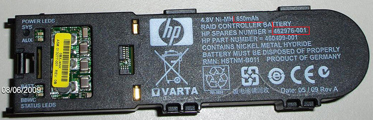 HPE 462976-001 backupbatteri til lagringsenhed Nikkel-Metalhydrid (NiMH) 650 mAh