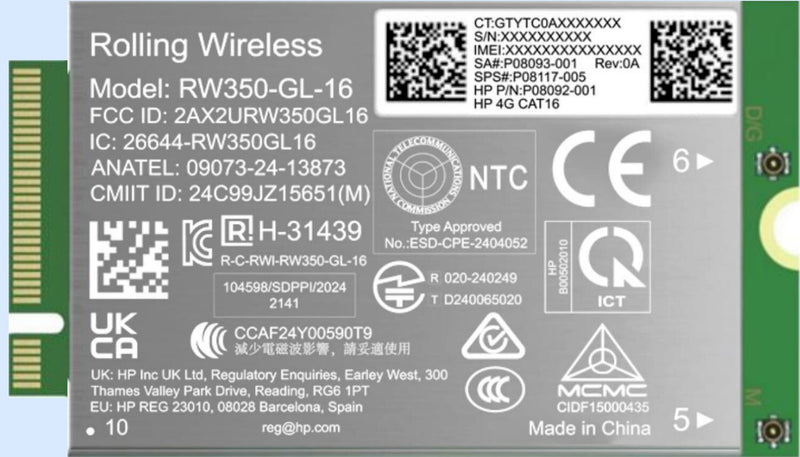 HP 4G LTE-Advanced Pro Cat16 WWAN Intern