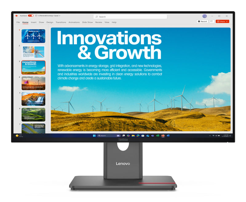 Lenovo ThinkVision P24QD-40 computerskærm 60,5 cm (23.8") 2560 x 1440 pixel Quad HD LCD Sort