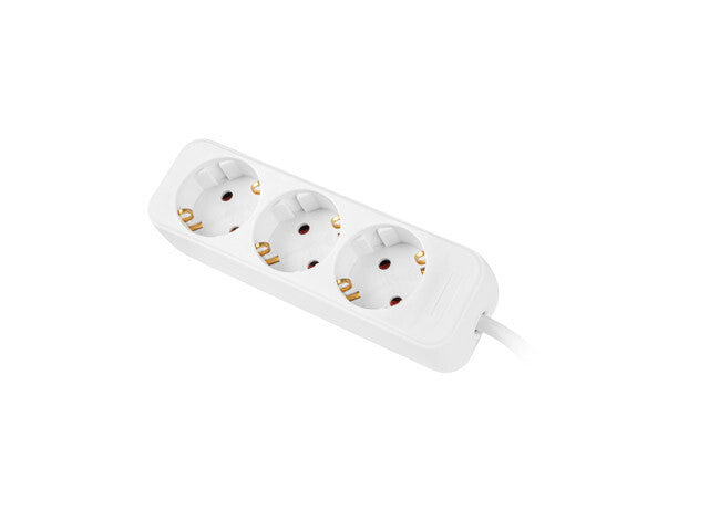 Lanberg PS0-03F-0150-W stikdåse 1,5 m 3 AC stikkontakt(er) Indendørs Hvid