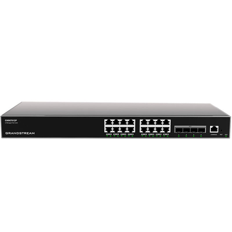 Grandstream Networks GWN7812P netværksswitch Administreret L3 Gigabit Ethernet (10/100/1000) Strøm over Ethernet (PoE) Grå