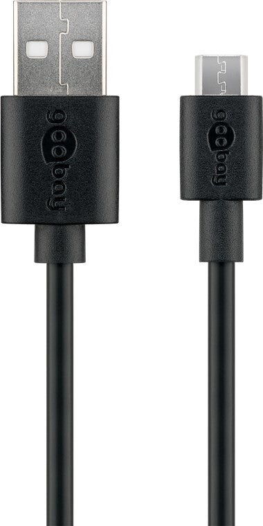 Goobay 38659 USB-kabel USB 2.0 0,5 m USB A Micro-USB B Sort