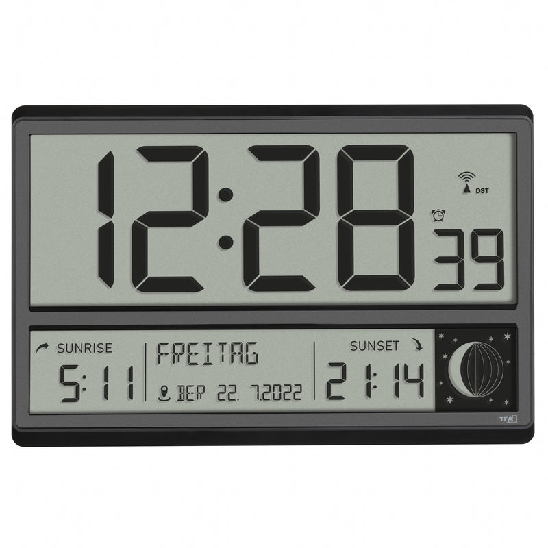 TFA-Dostmann 60.4524.01 vækkeur Digital alarmur Sort