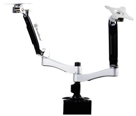 Silverstone SST-ARM22SC skærmbeslag og -stativer 61 cm (24") Skrivebord Sølv