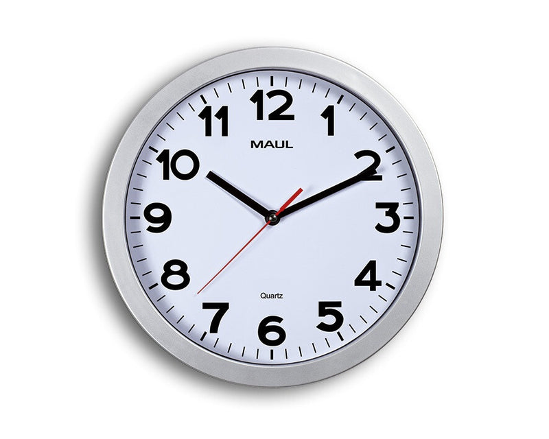 MAUL 9053195 Væg- og bordur Kvartsur Cirkel Sølv, Hvid