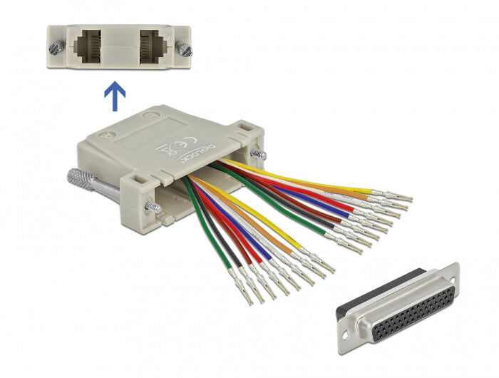 DeLOCK 66836 kabel kønsskifter D-Sub 44pin 2x RJ-45 Beige
