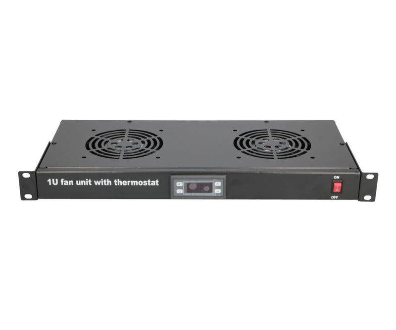 Extralink 19\" RACK MOUNT FAN PANEL (2 FANS) WITH THERMOSTAT Blæserpanel