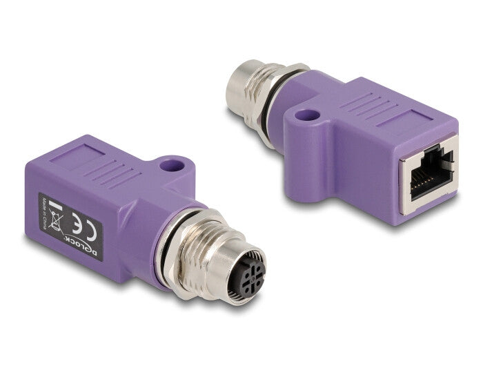 DeLOCK 60678 kabel kønsskifter M12 RJ45 Violet