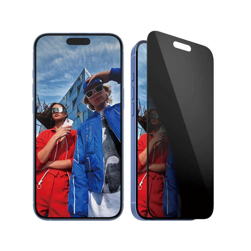 PanzerGlass ® 2-Way Privacy Skærmbeskyttelse iPhone 16 Plus | 15 Plus | Ultra-Wide Fit m. EasyAligner