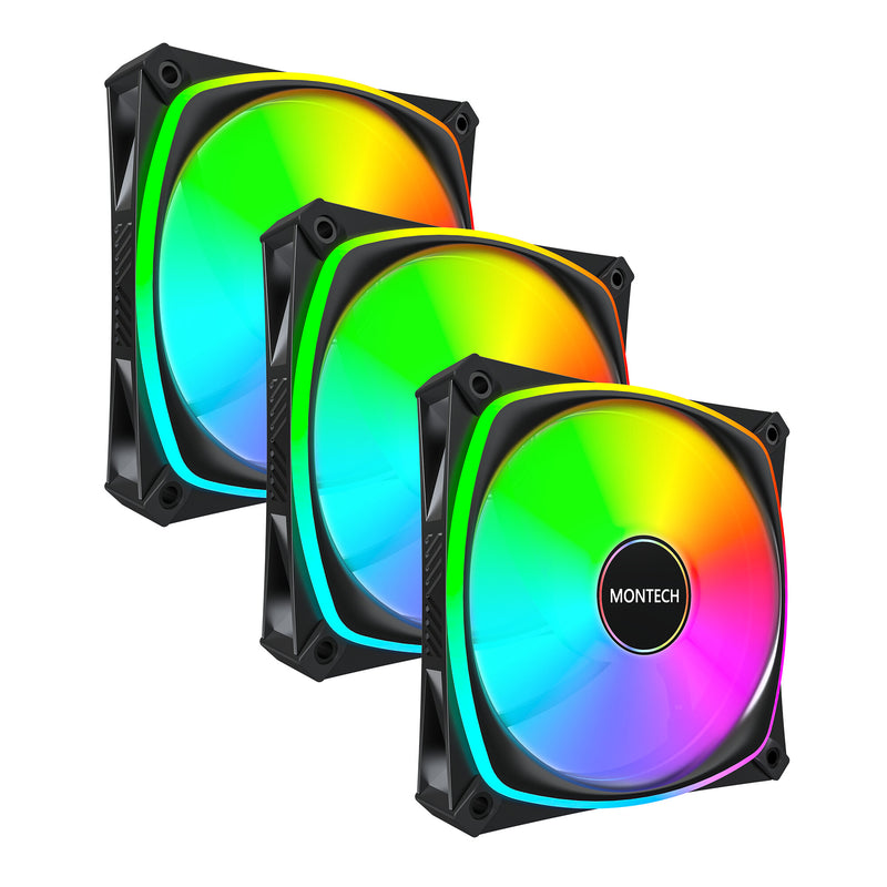 Montech RX120 PRO Computerkabinet Ventilator 12 cm Hvid 3 stk