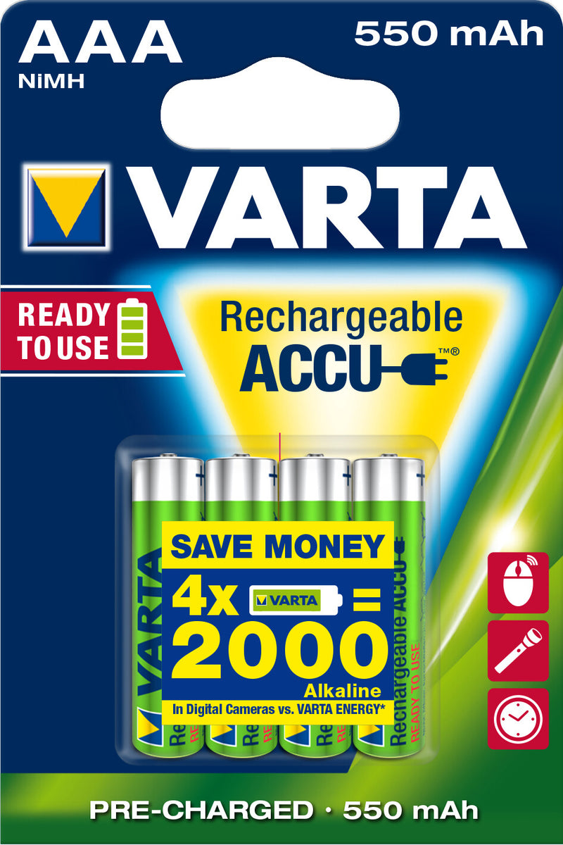 Varta Ready2Use HR03 4pcs Genopladeligt batteri AAA Nikkel-Metalhydrid (NiMH)