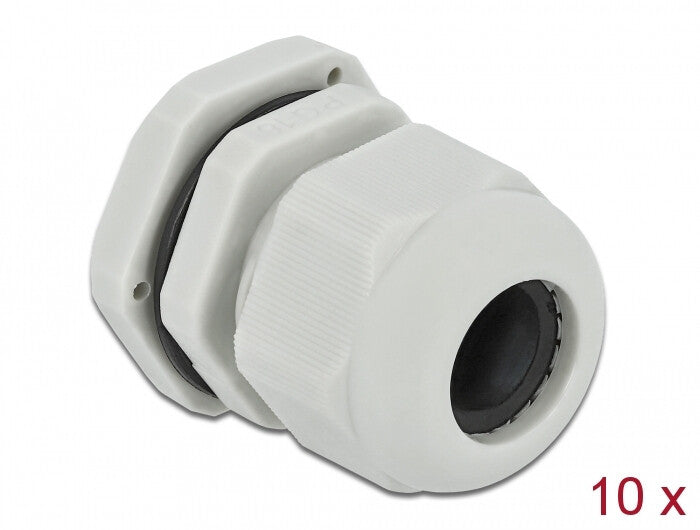 DeLOCK 60219 kabelforskruning Grå Plast 10 stk