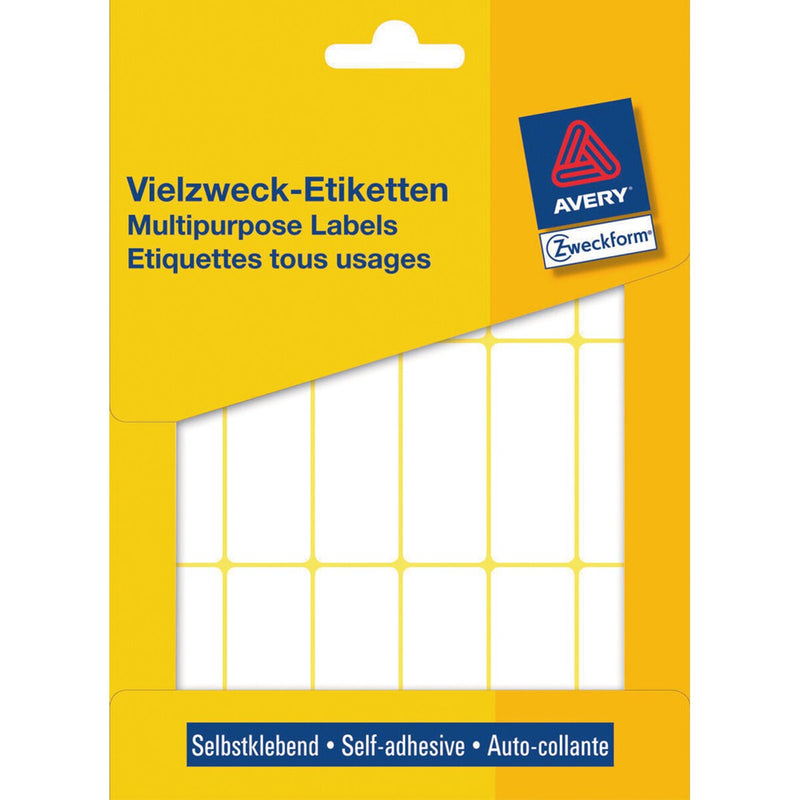Avery 3327 selvklæbende etiket Afrundet rektangel Hvid 486 stk