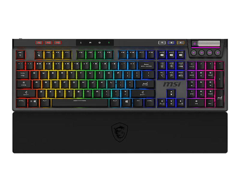 MSI STRIKE PRO WIRELESS tastatur Spil USB + Bluetooth QWERTY US engelsk Sort
