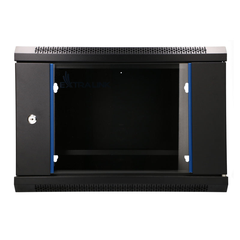 Extralink LITE 6U 530X400 WALL-MOUNTED RACKMOUNT CABINET BLACK Fritstående/væg-/gulvmonteret stativ Sort