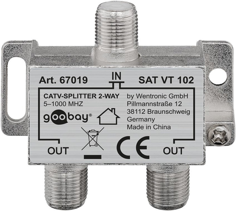 Goobay 67019 kabelsplitter eller -samler Kabel kombination Sølv