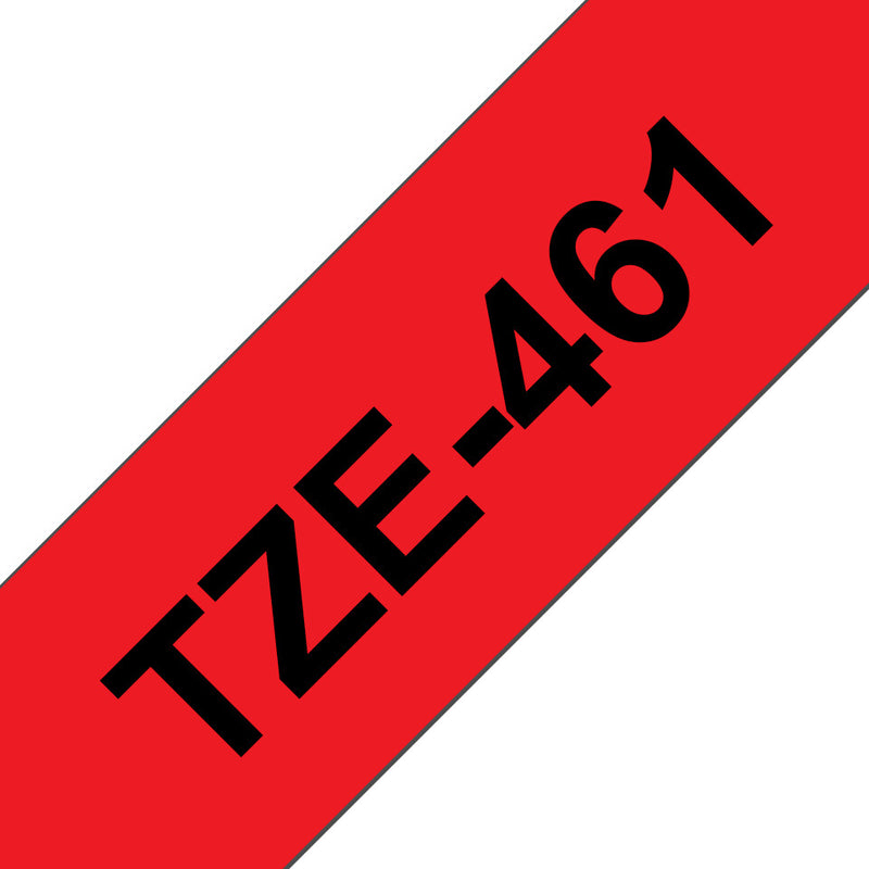Brother TZE-461 etiketbånd Sort på rød