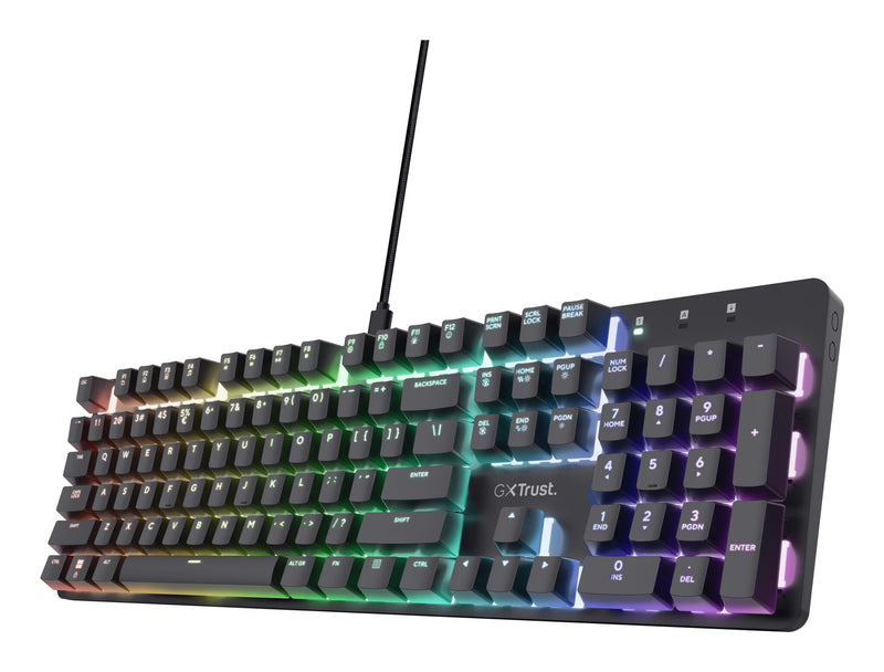 Trust GXT 871 Zora tastatur Spil USB Tysk Sort