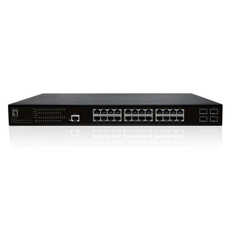 LevelOne GEP-2861 netværksswitch Administreret L2 Gigabit Ethernet (10/100/1000) Strøm over Ethernet (PoE) 1U Sort