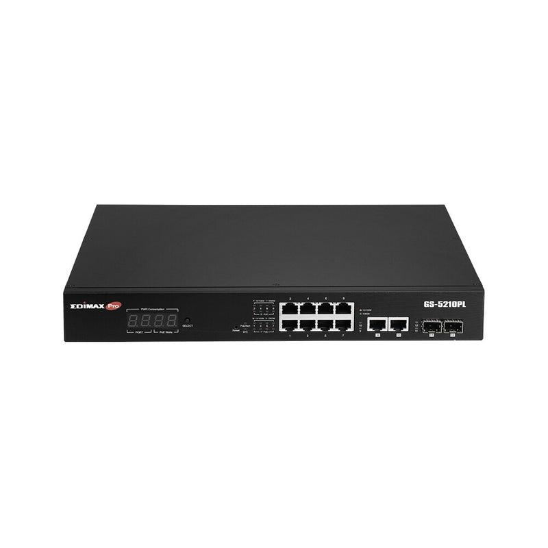 Edimax GS-5210PL netværksswitch Administreret Gigabit Ethernet (10/100/1000) Sort