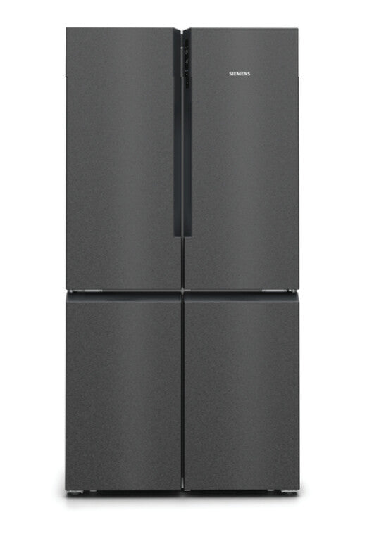 Siemens iQ500 KF96NAXEA side-by-side køle-fryseskab Fritstående 605 L Sort, Rustfrit stål
